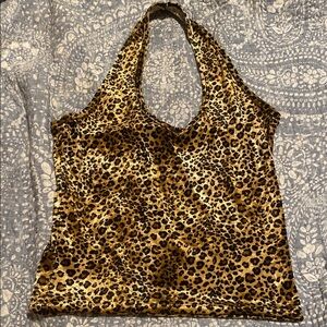 Cheetah Leopard Print Halter Top